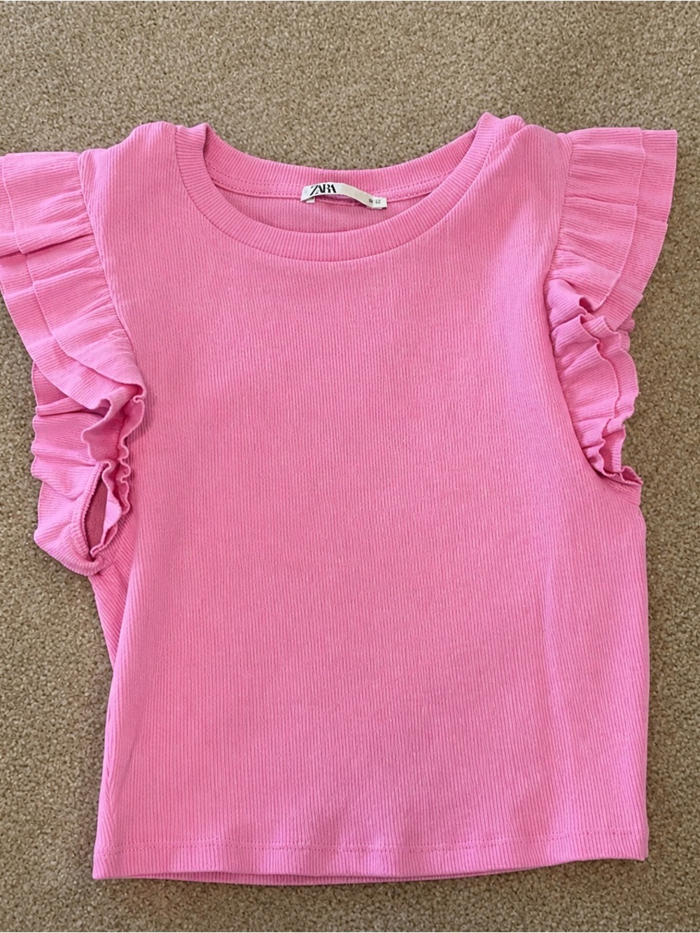 Zara Pink Ruffle Sleeve Tank Top